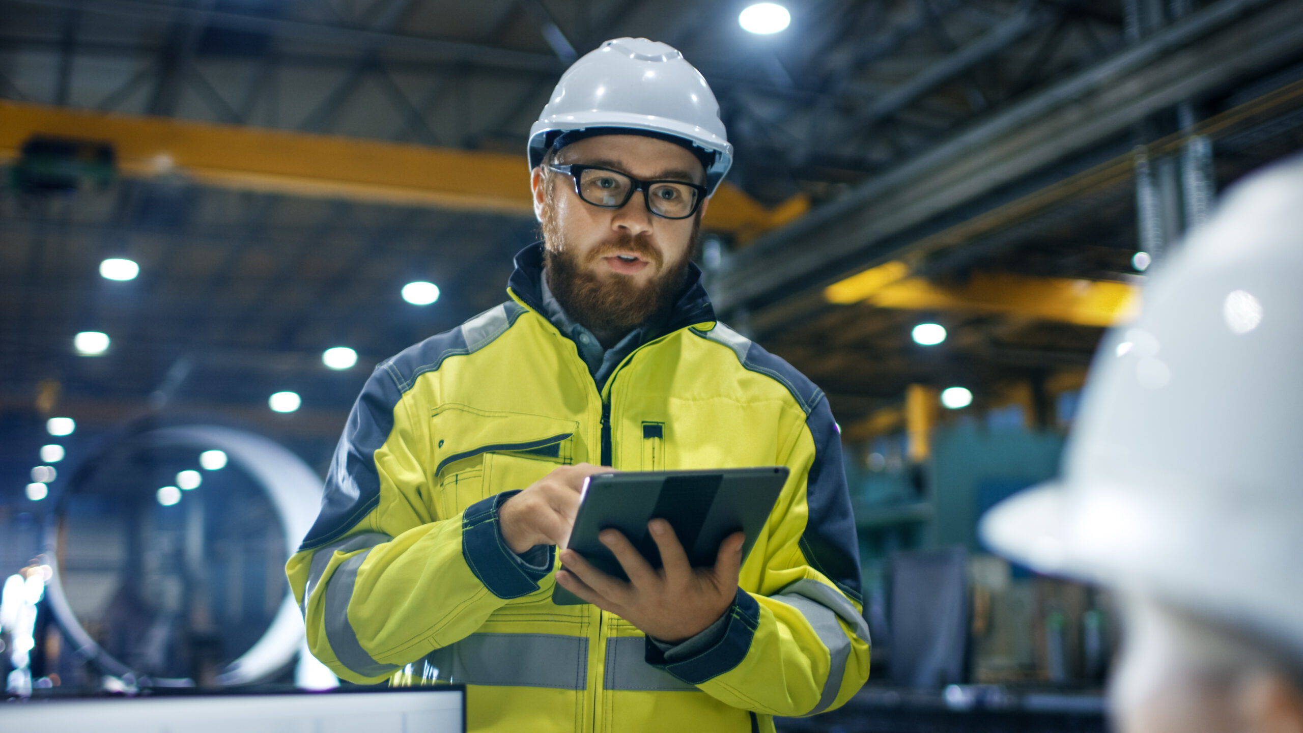 Inside,The,Heavy,Industry,Factory,Female,Industrial,Engineer,Works,On
